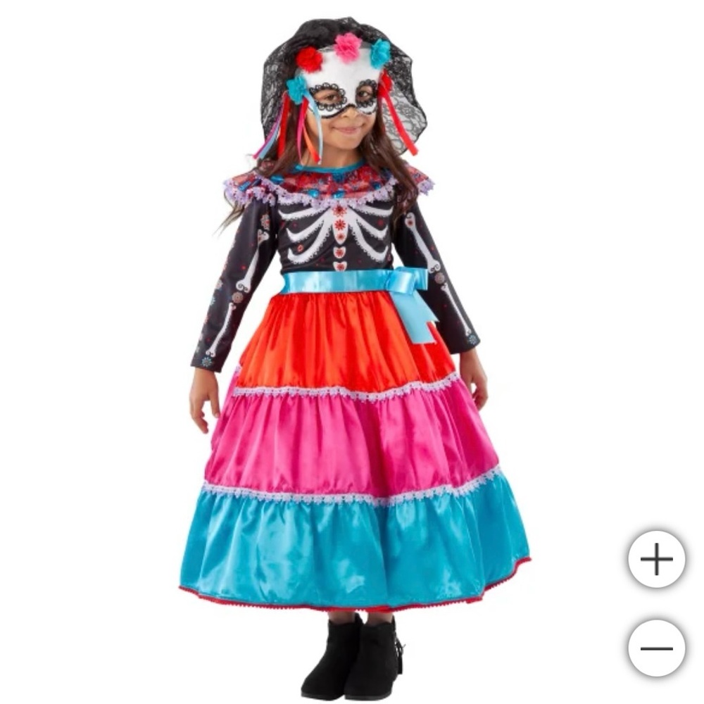 Teetot Día de los Muertos Child Costume New Size 7-8